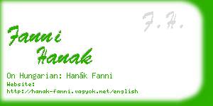 fanni hanak business card