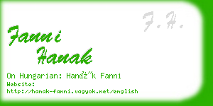 fanni hanak business card